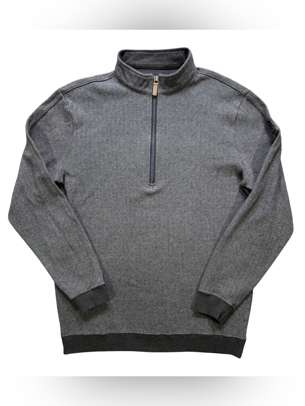 Straight Down 1/4 Zip Pullover Mens Medium Black Charcoal QZ Jeremy Ranch Club